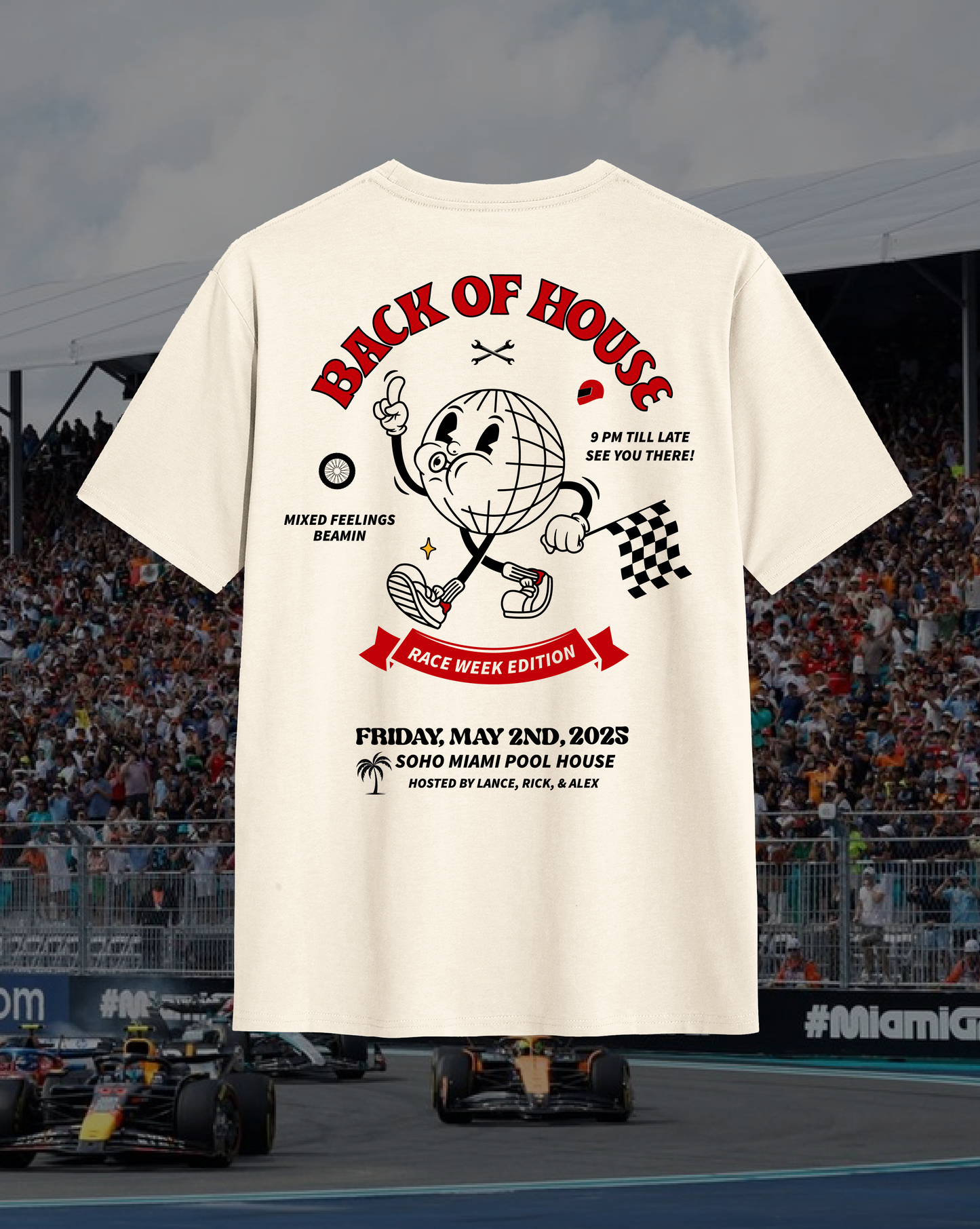 BOH X Miami Race Week Edition Short Sleeve Tee - Ivory